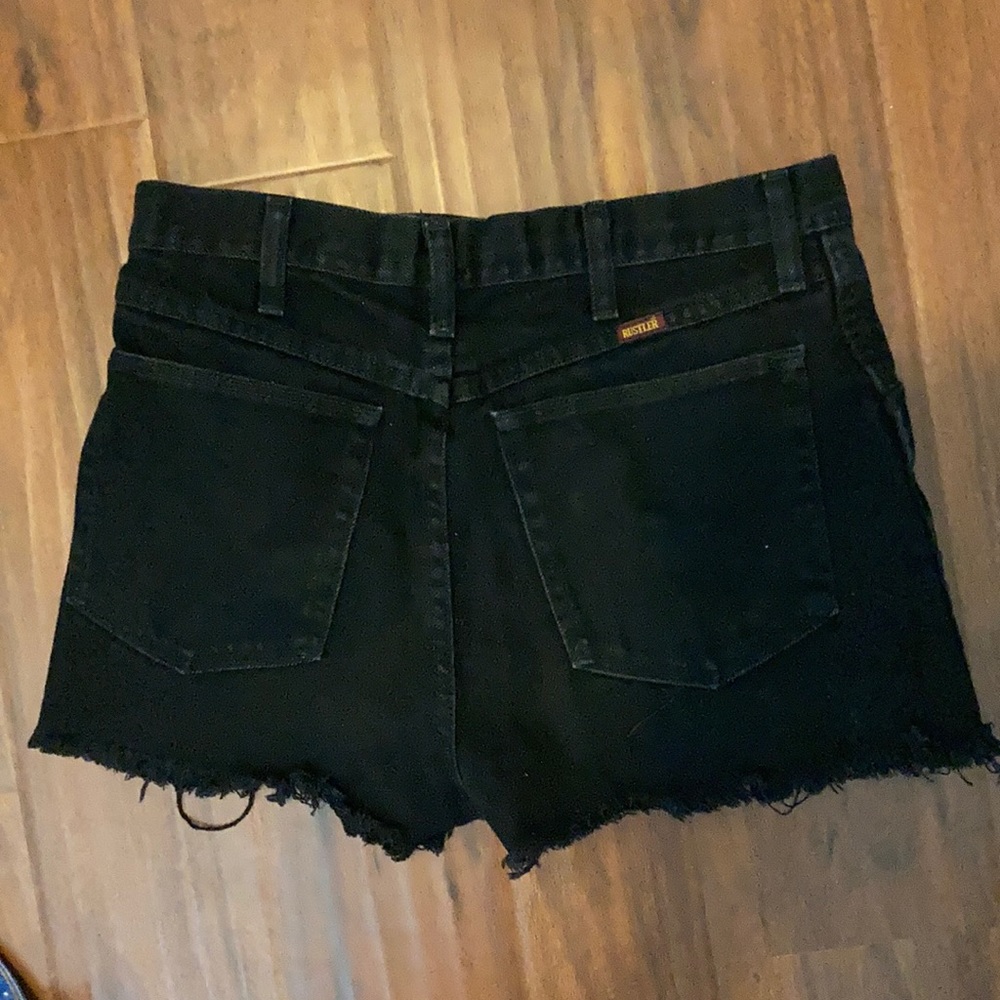 Black jean shorts